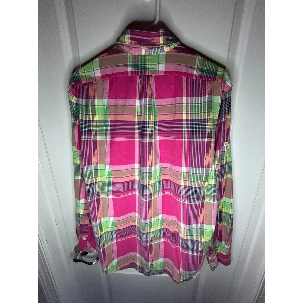 Vintage Polo Ralph Lauren Aztec Navajo Multi Color Button Up Dress Shirt‎ Mens L